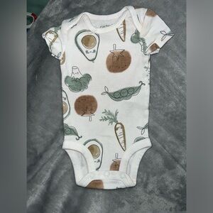 white color with avocado details, newborn size